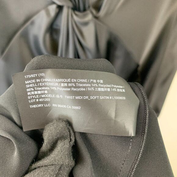 NWT Theory Ruched Shirt Satin Dress - Picture 8 of 13